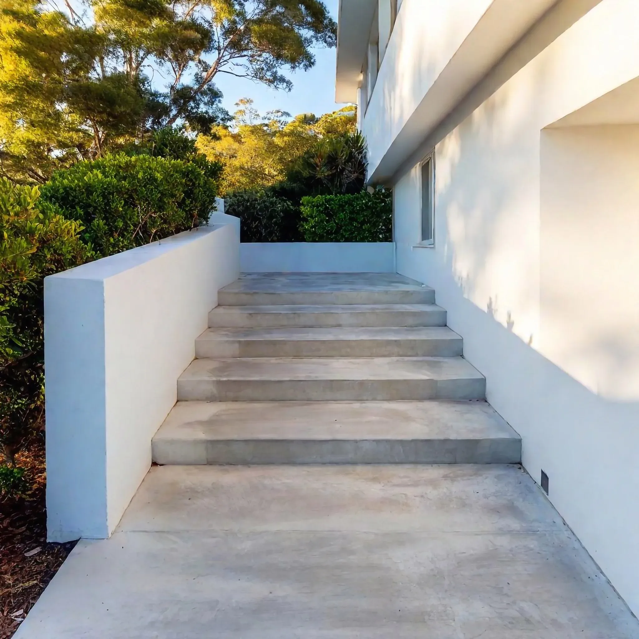 Concrete steps built for a front entrance